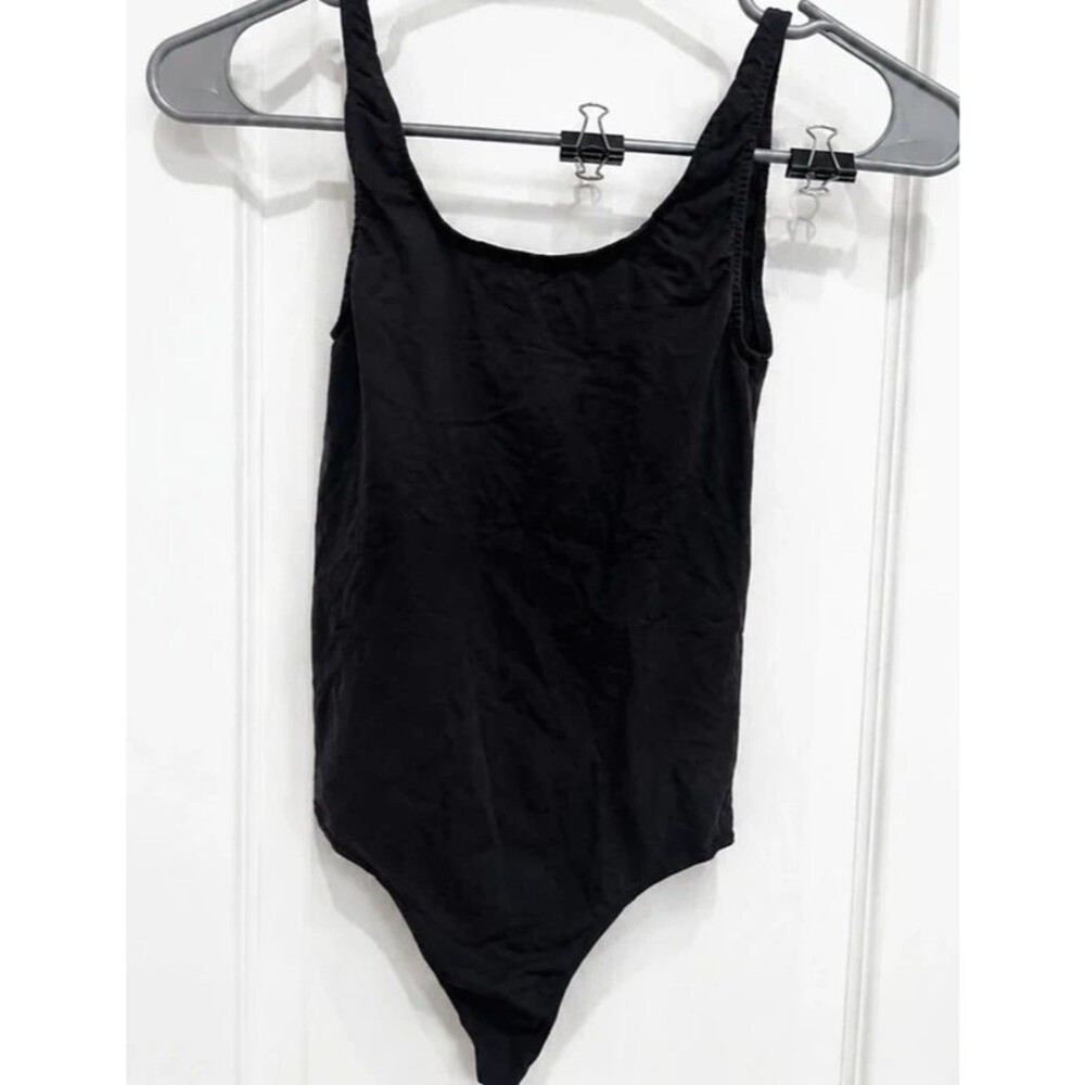 SKIMS Women’s XS Black Sleeveless Scoop Neck Bodysuit Stretch One-Piece(A)
